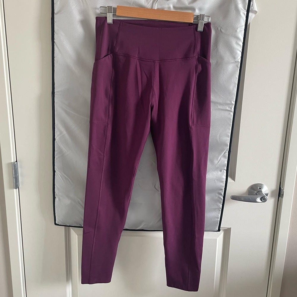 Girlfriend Collective High Rise Pocket Legging in Plum, Size L